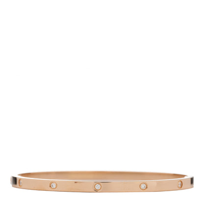Cartier 18K Pink Gold 10 Diamond Small LOVE Bracelet 18 4 of 5
