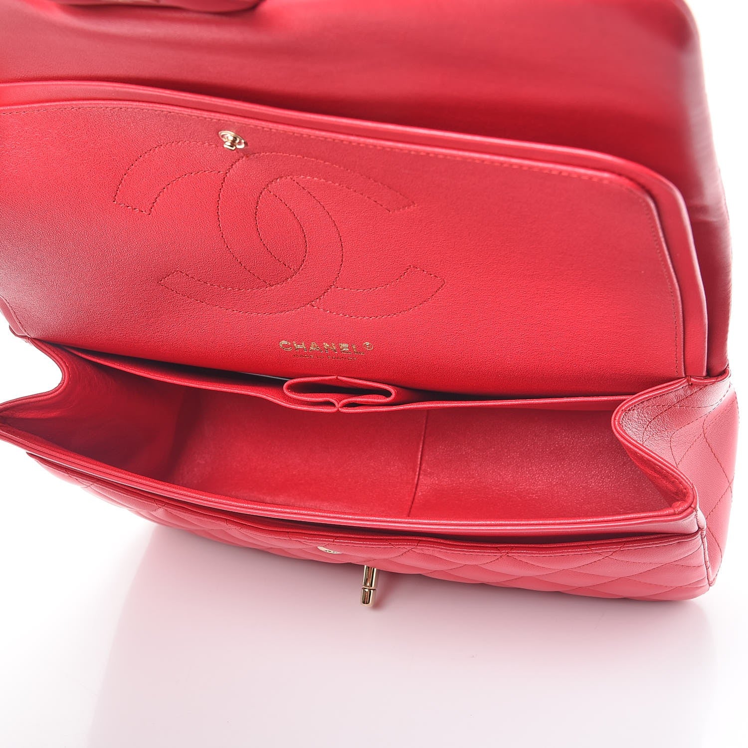 Chanel Lambskin Quilted Jumbo Double Flap Dark Pink 6 of 9