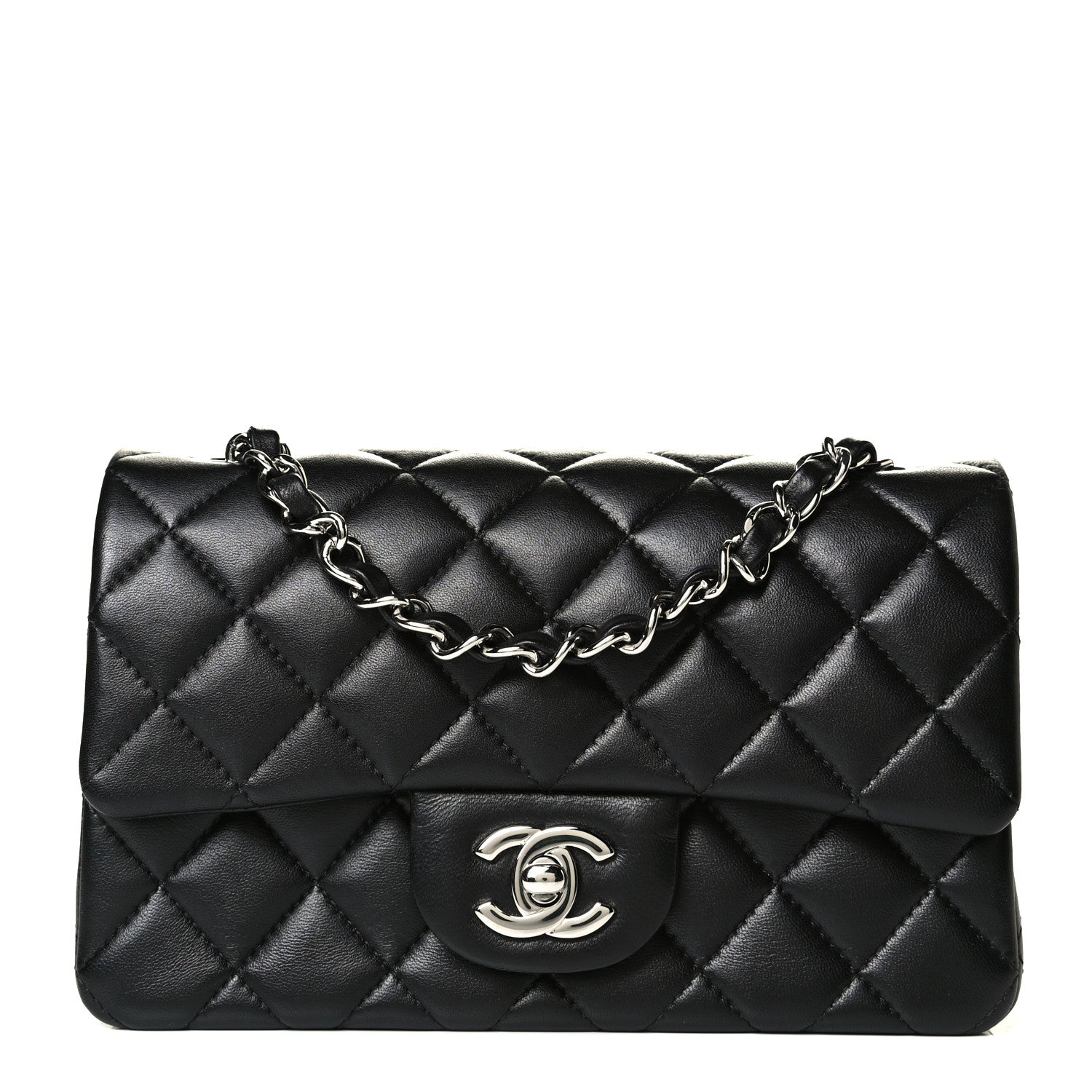 Chanel Lambskin Quilted Mini Rectangular Flap Black 2 of 22