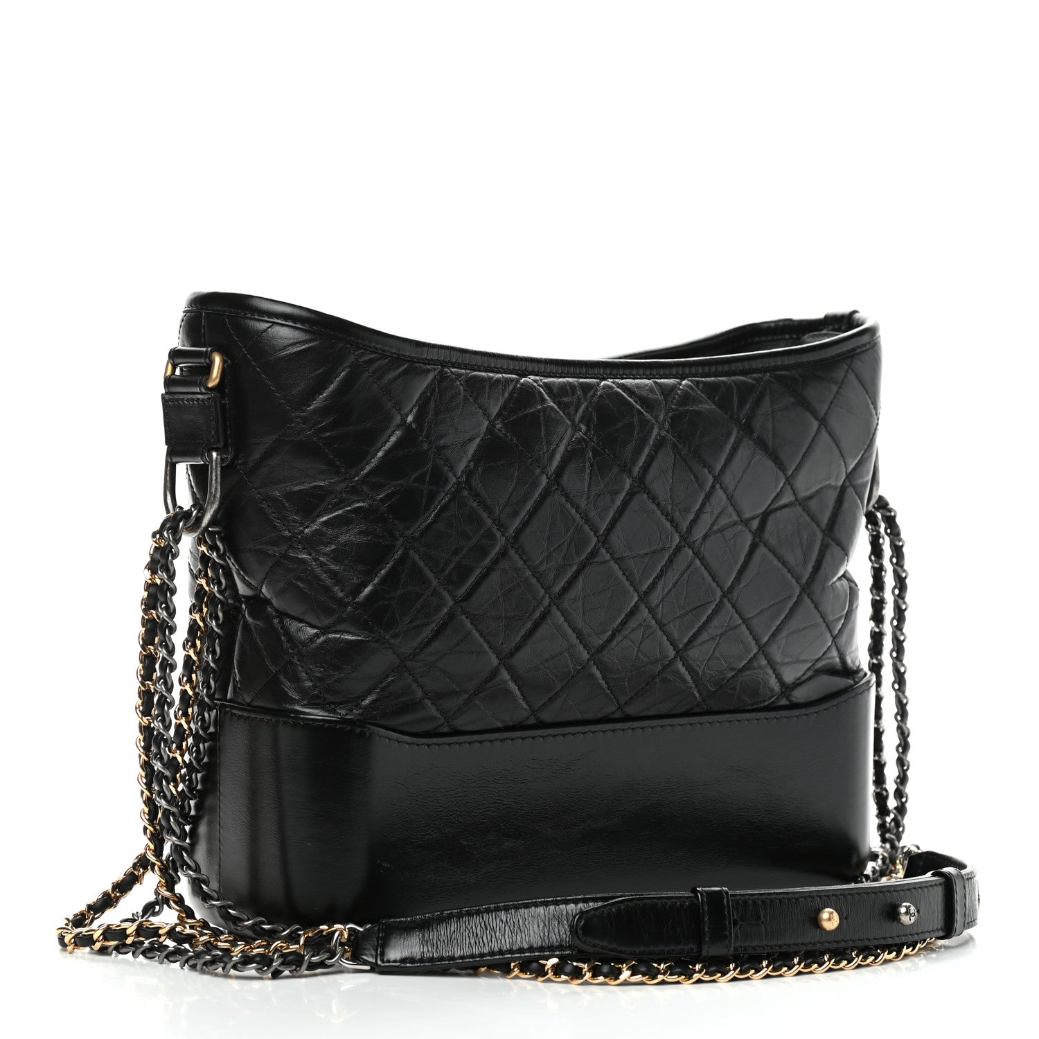 Chanel Aged Calfskin Quilted Medium Gabrielle Hobo Black 3 of 9