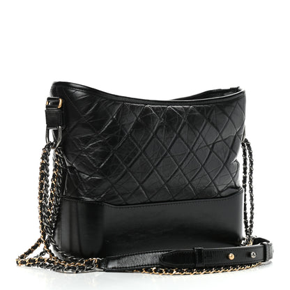 Chanel Aged Calfskin Quilted Medium Gabrielle Hobo Black 3 of 9