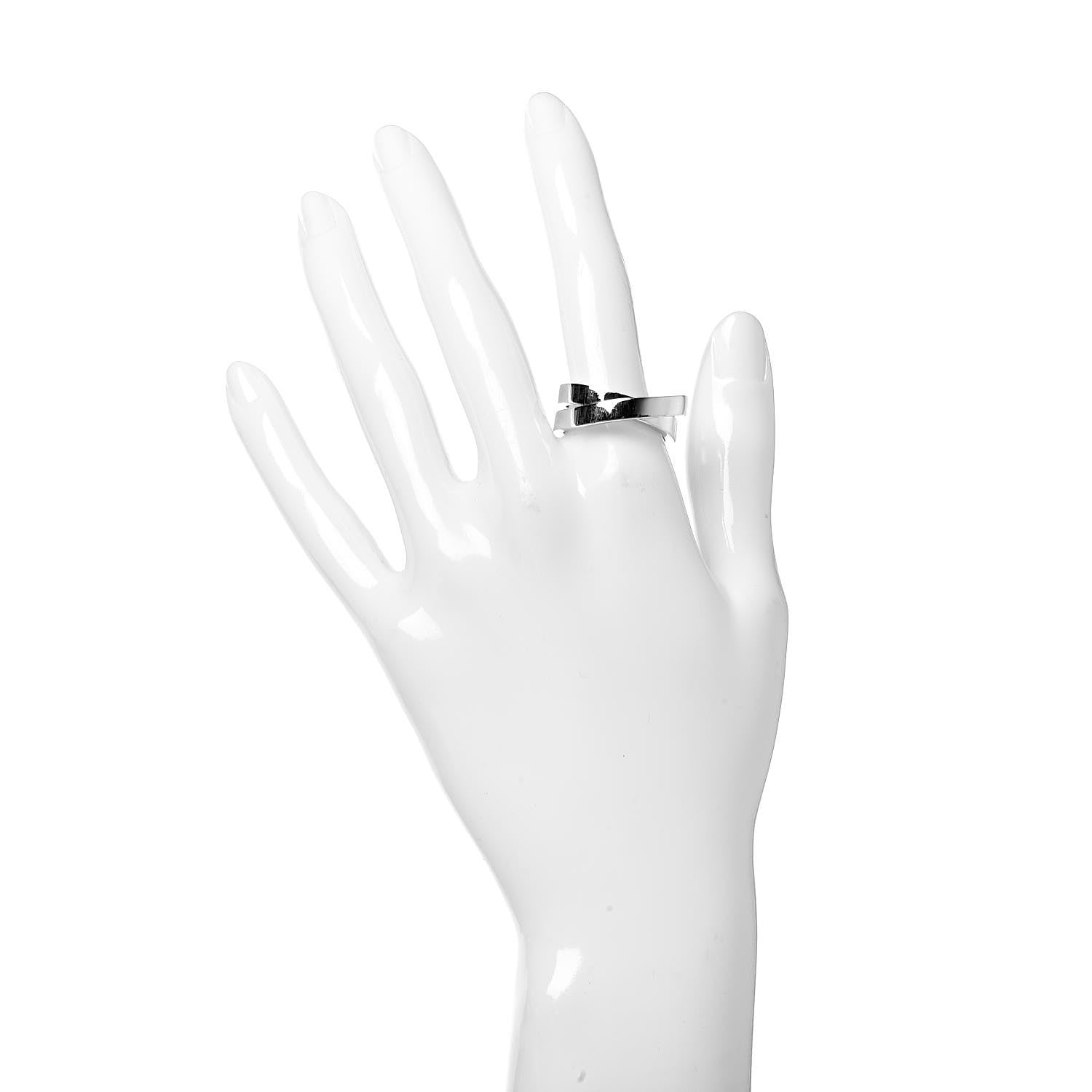 Cartier 18K White Gold 9mm Paris Nouvelle Vague Ring 60 9.25 2 of 11