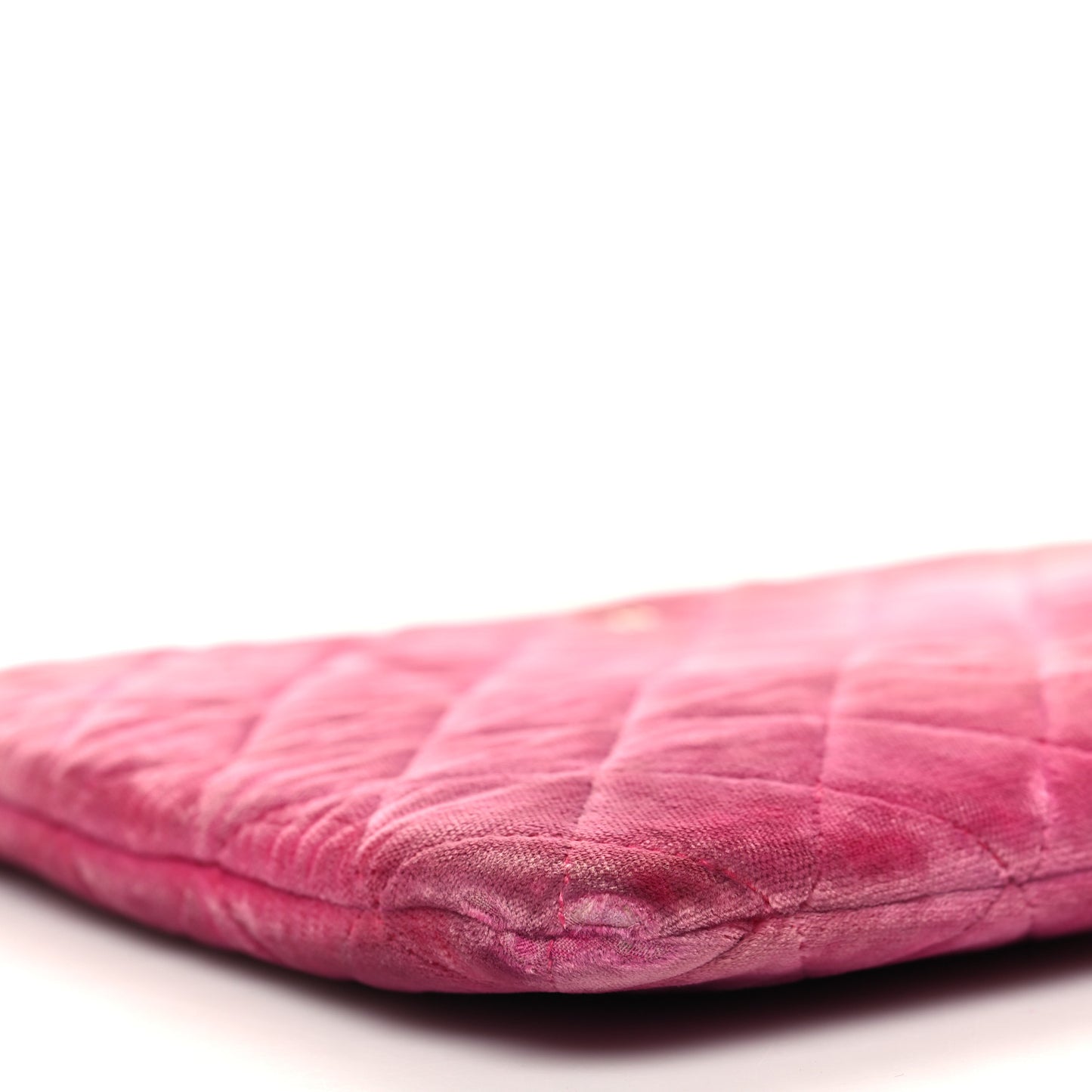 Velvet Quilted Medium Cosmetic Case Pink