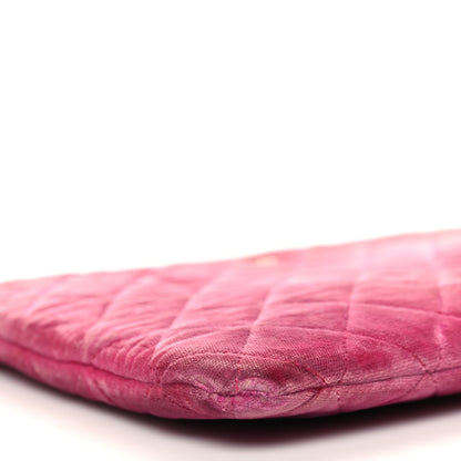Chanel Velvet Quilted Medium Cosmetic Case Pink 9 of 12