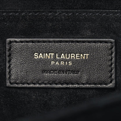Saint Laurent Smooth Calfskin Suede Medium Bellechasse Black Dark Green 6 of 11
