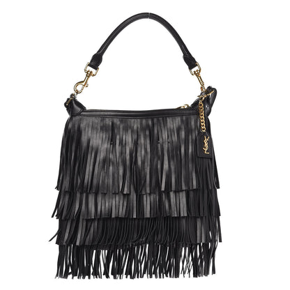 Saint Laurent Calfskin Small Emmanuelle Fringe Hobo Bag Black 1 of 6