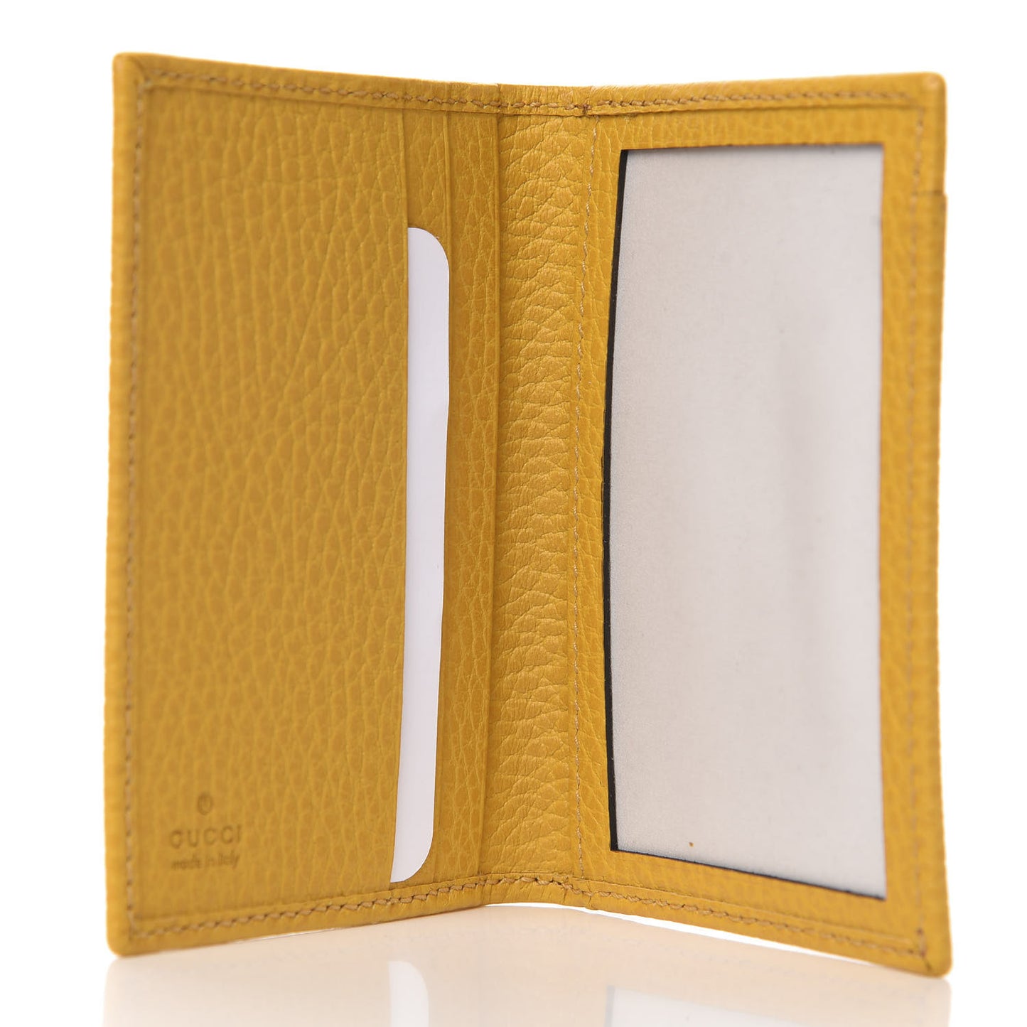 Dollar Calfskin Swing Train Pass Card Case Yellow