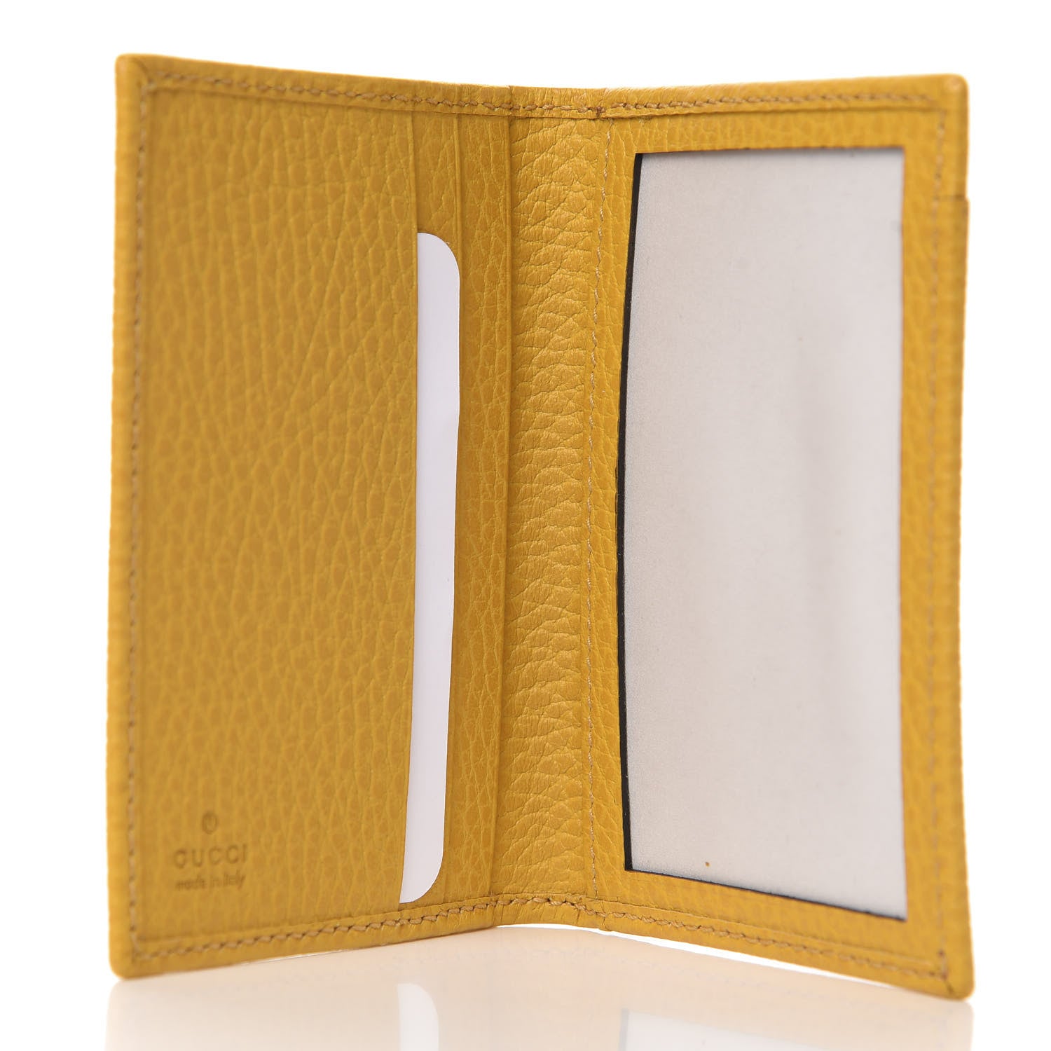 Gucci Dollar Calfskin Swing Train Pass Card Case Yellow 5 of 7
