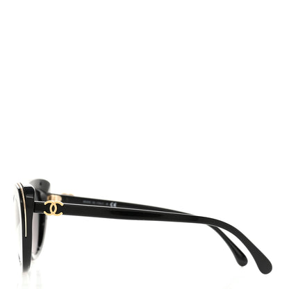 Chanel Acetate Cat Eye CC Sunglasses 5432 Black 3 of 10