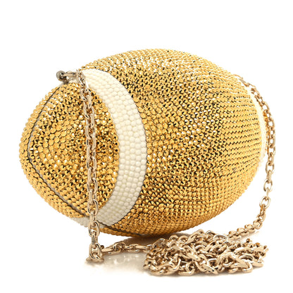 Judith Leiber Crystal Football Minaudiere Clutch Gold 3 of 10