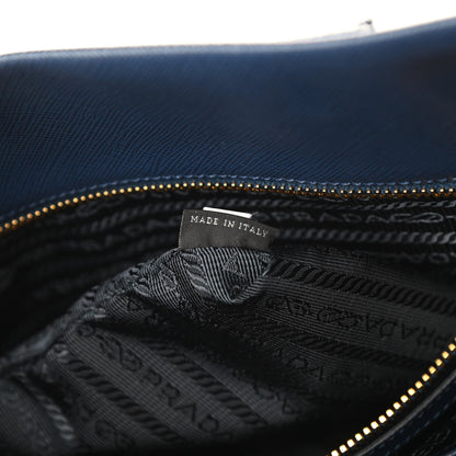 Prada Saffiano Lux Double Handle Shopping Tote Bluette 7 of 12