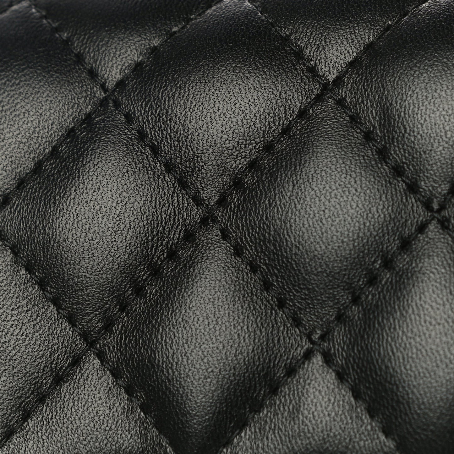 Lambskin Quilted Mini Square Flap Black