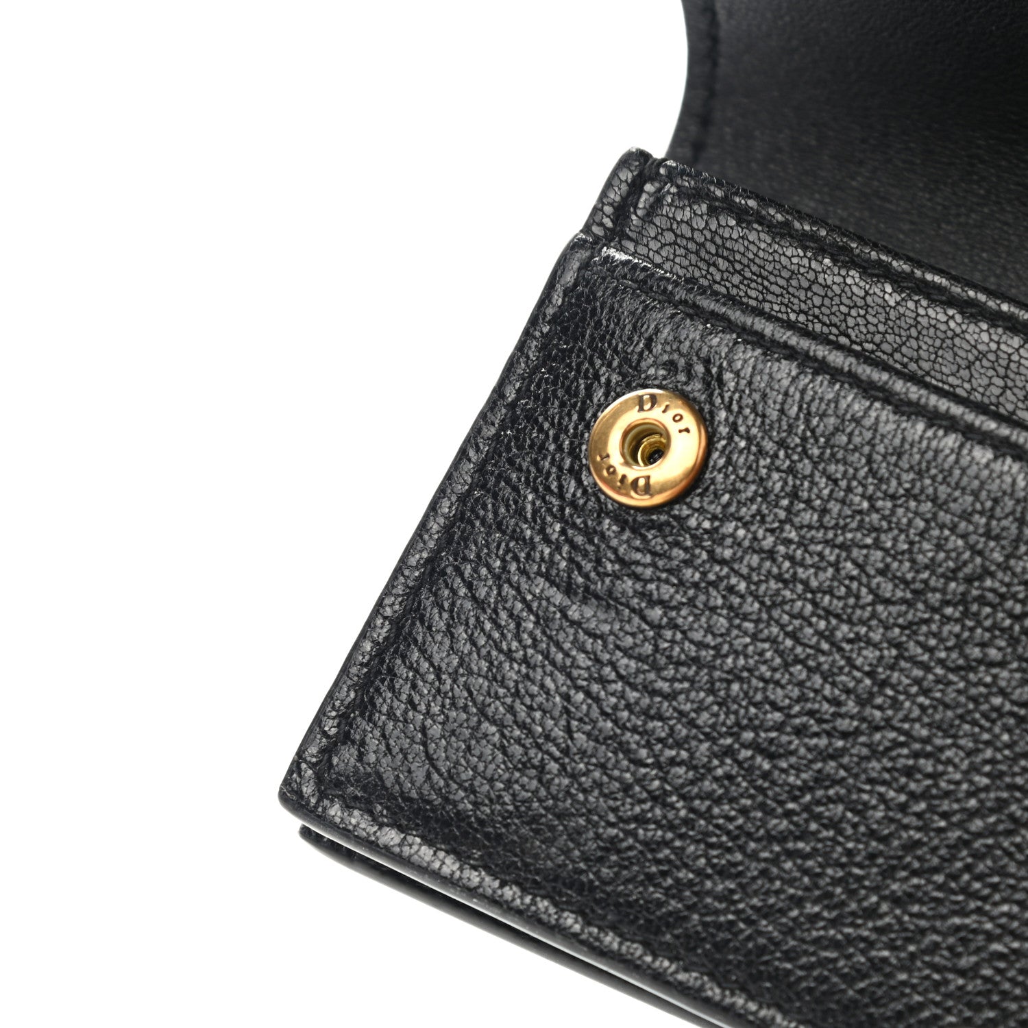 Christian Dior Goatskin Saddle Card Holder Black 9 of 10