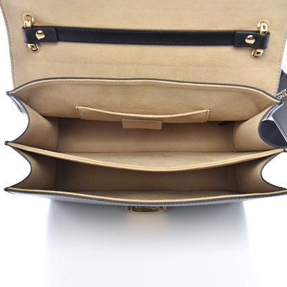 Fendi Vitello Liberty Bi-Color FF 1974 Embossed Kan U Shoulder Bag Black Maya 6 of 12