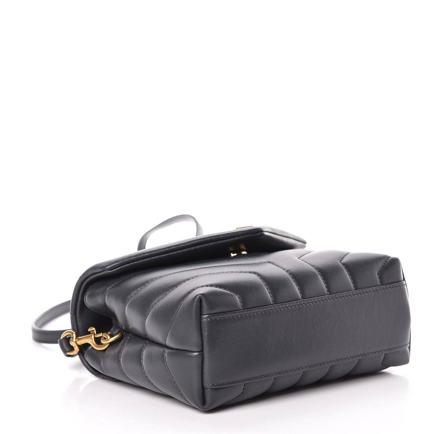 Calfskin Y Quilted Monogram Toy Loulou Crossbody Bag Asphalt