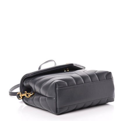 Saint Laurent Calfskin Y Quilted Monogram Toy Loulou Crossbody Bag Asphalt 4 of 12