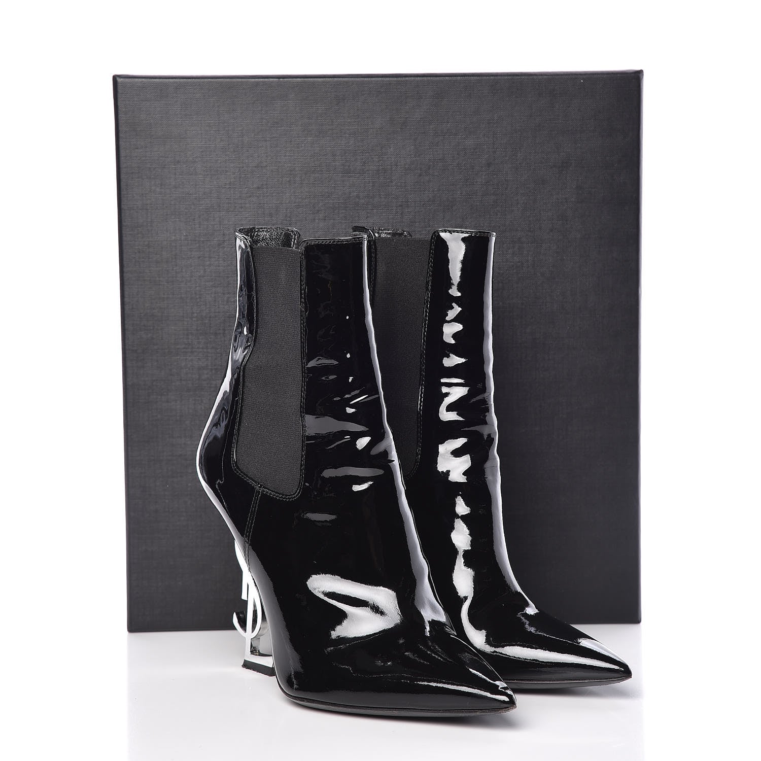 Saint Laurent Patent Opyum Ankle Boot 37.5 Black 11 of 11