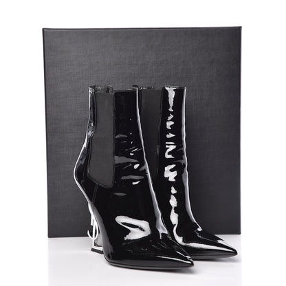 Saint Laurent Patent Opyum Ankle Boot 37.5 Black 11 of 11