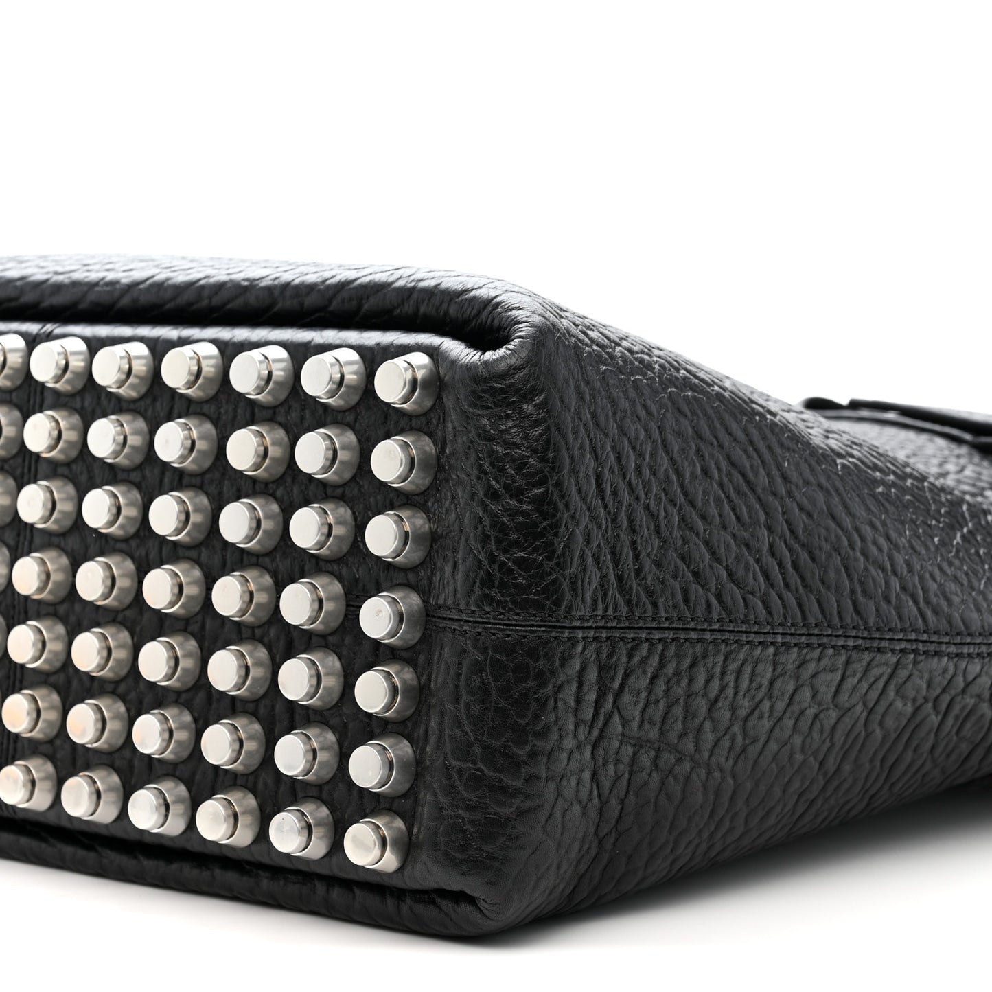 Pebbled Calfskin Rhett Large Tote Black Silver Hardware
