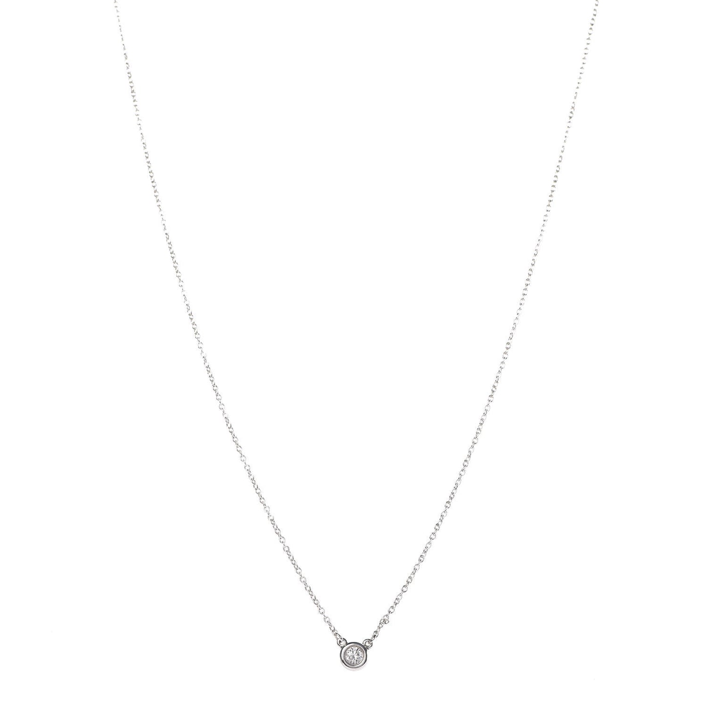 Sterling Silver Diamond .10ct Elsa Peretti Diamonds by the Yard Pendant Necklace