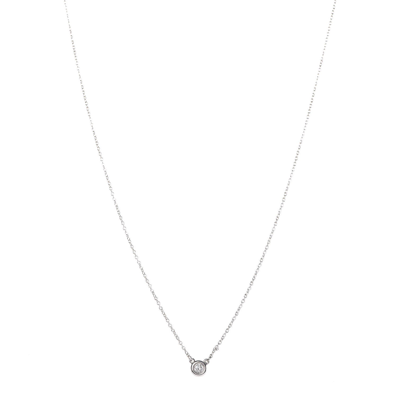 Tiffany Sterling Silver Diamond .10ct Elsa Peretti Diamonds by the Yard Pendant Necklace 1 of 9