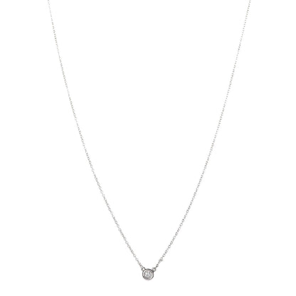 Tiffany Sterling Silver Diamond .10ct Elsa Peretti Diamonds by the Yard Pendant Necklace 1 of 9