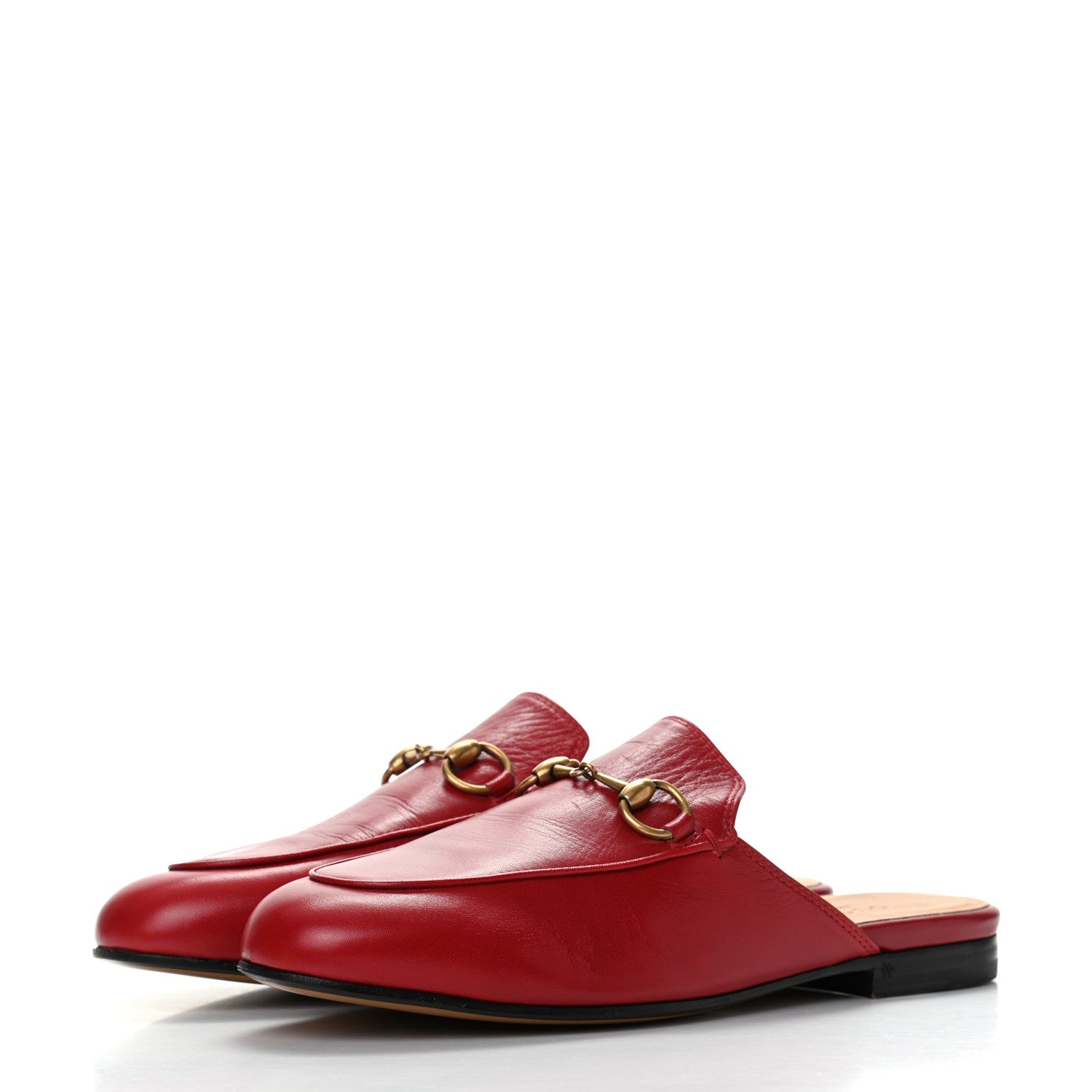Gucci Malaga Kid Womens Princetown Slippers 34.5 Hibiscus Red 3 of 12