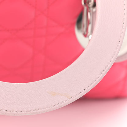 Christian Dior Lambskin Cannage Medium Tri-Color Lady Dior Fuchsia 11 of 14