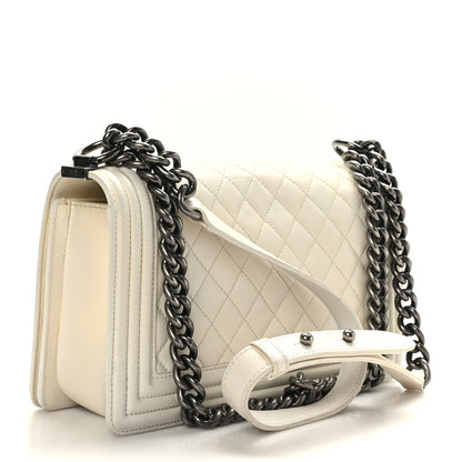 Chanel Lambskin Quilted Medium Boy Flap White 3 of 10