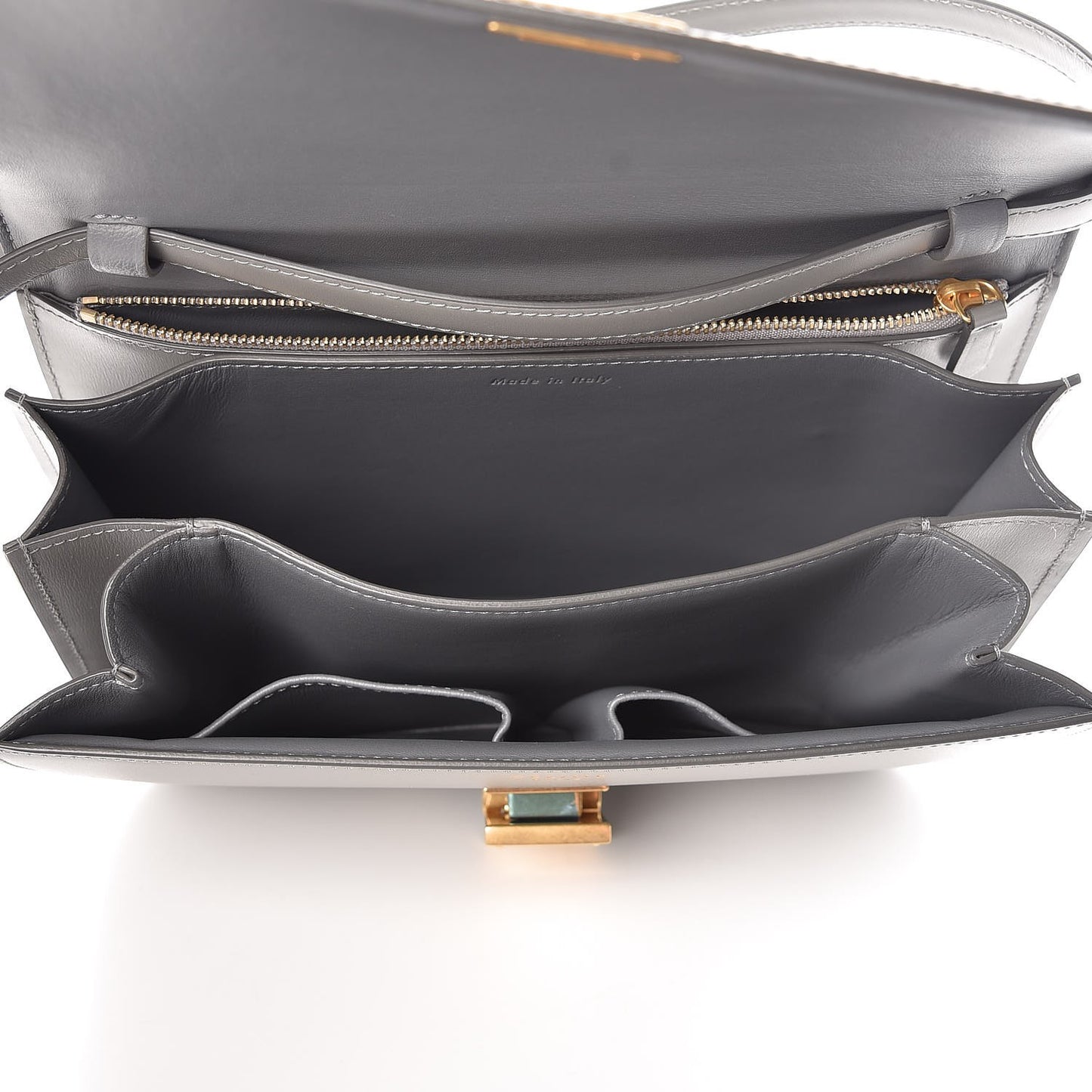 Box Calfskin Medium Classic Box Flap Bag Zinc