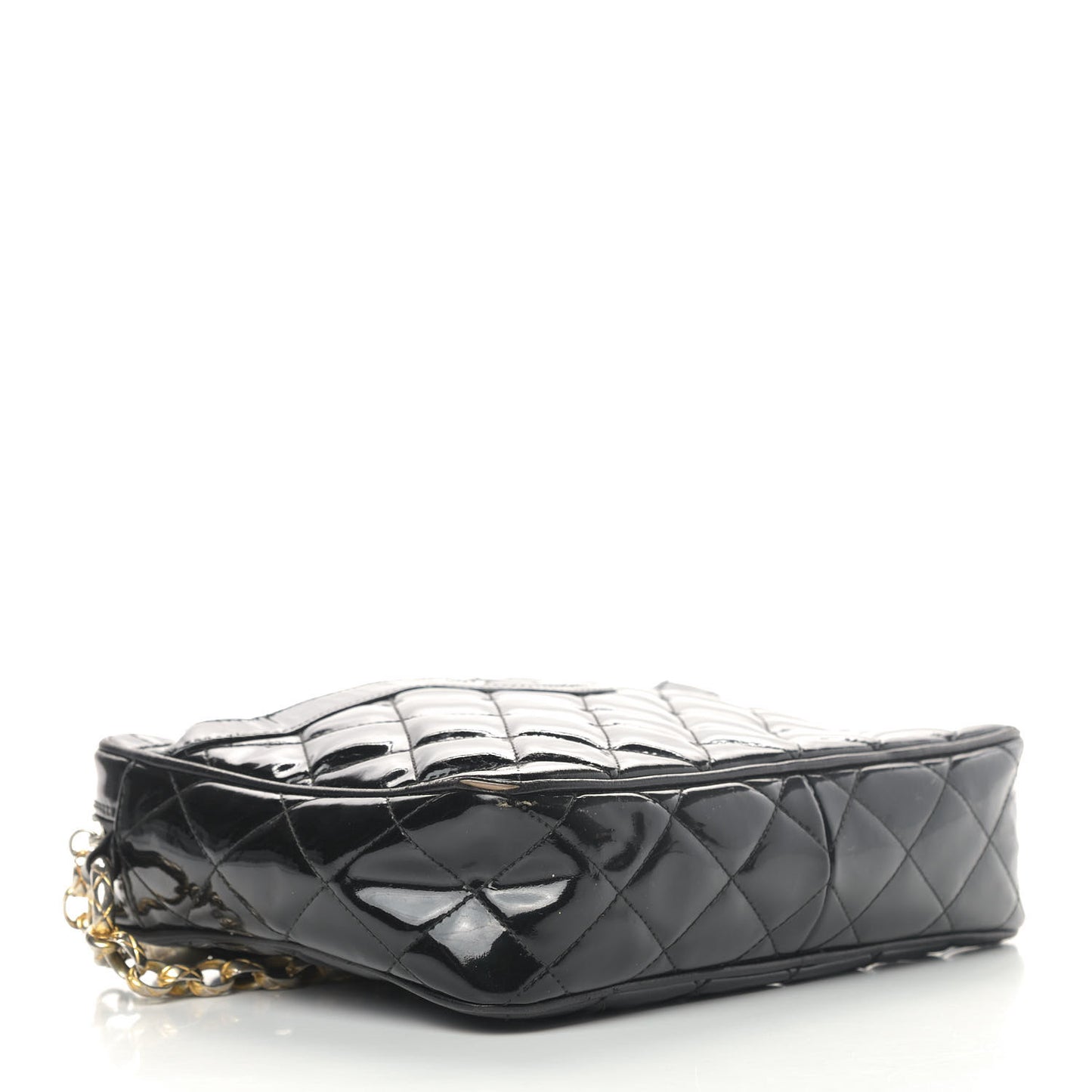 Patent Quilted Tassel Camera Case Black