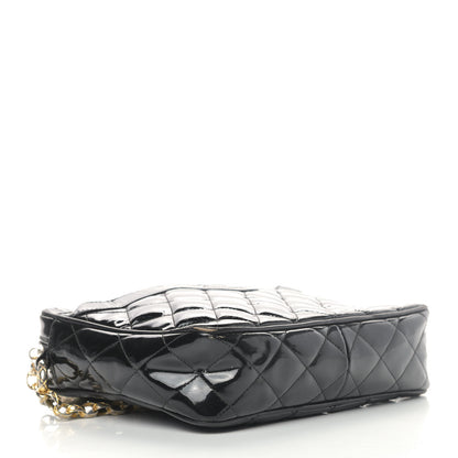 Chanel Patent Quilted Tassel Camera Case Black 4 of 9