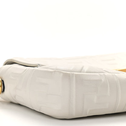 Fendi Nappa FF 1974 Embossed Baguette White 8 of 9