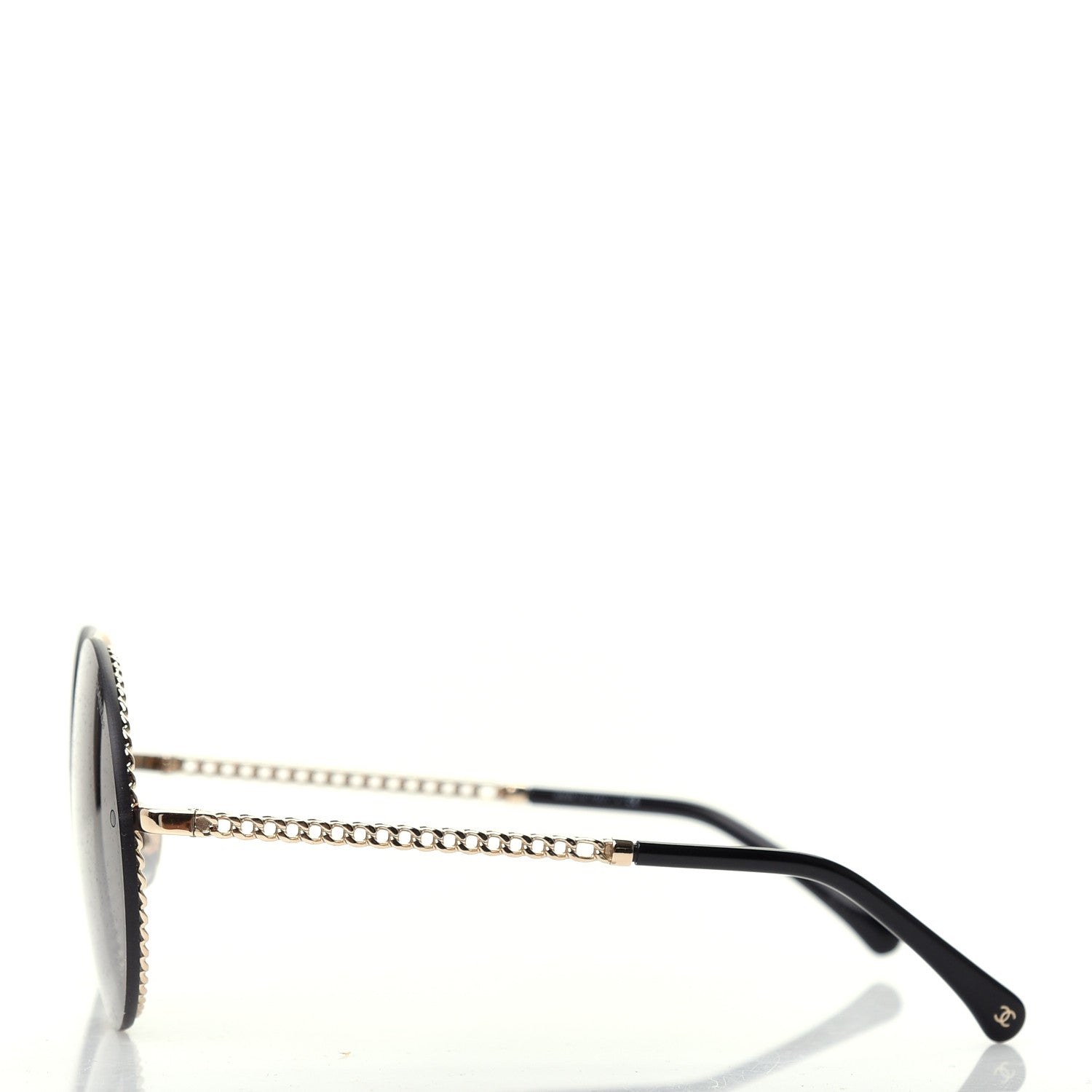Chanel Round Removable Triple Hanging Chain Sunglasses 4245 Black Gold 3 of 7