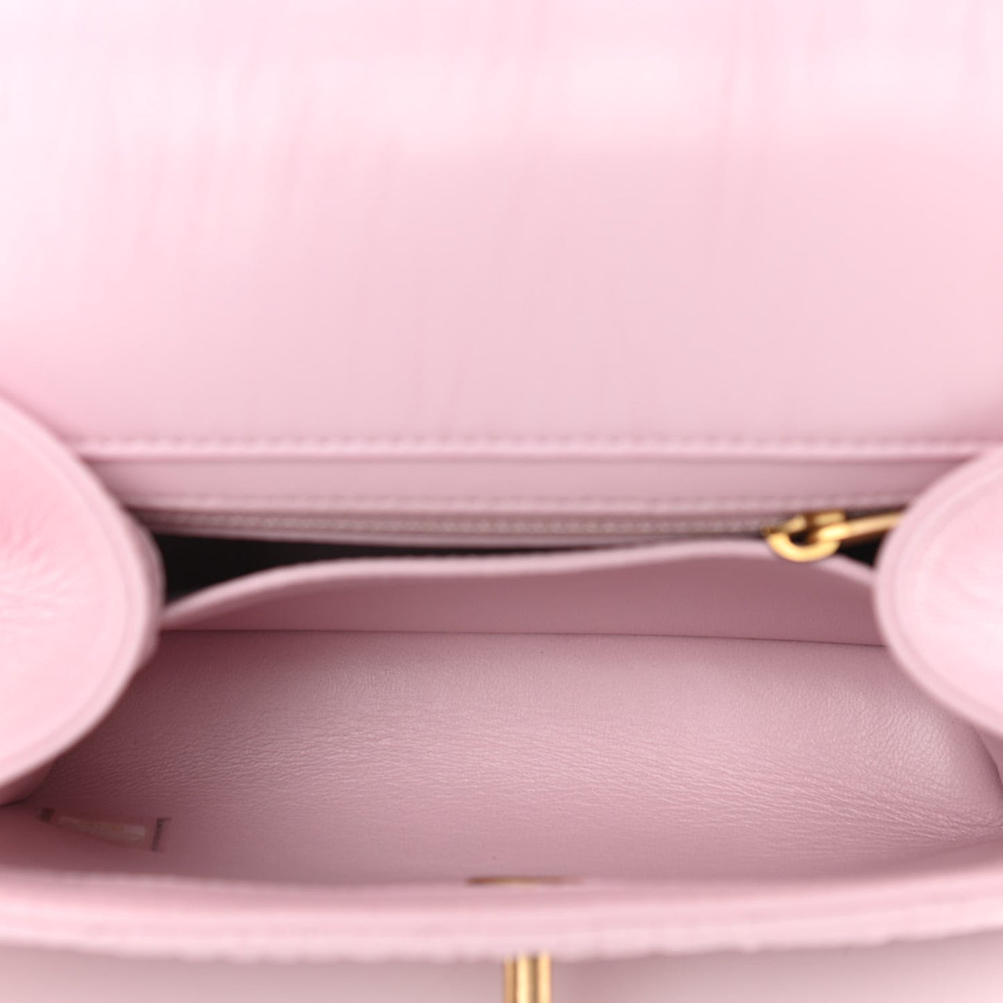 Crumpled Lambskin Quilted Mini CC Links Top Handle Flap Light Pink