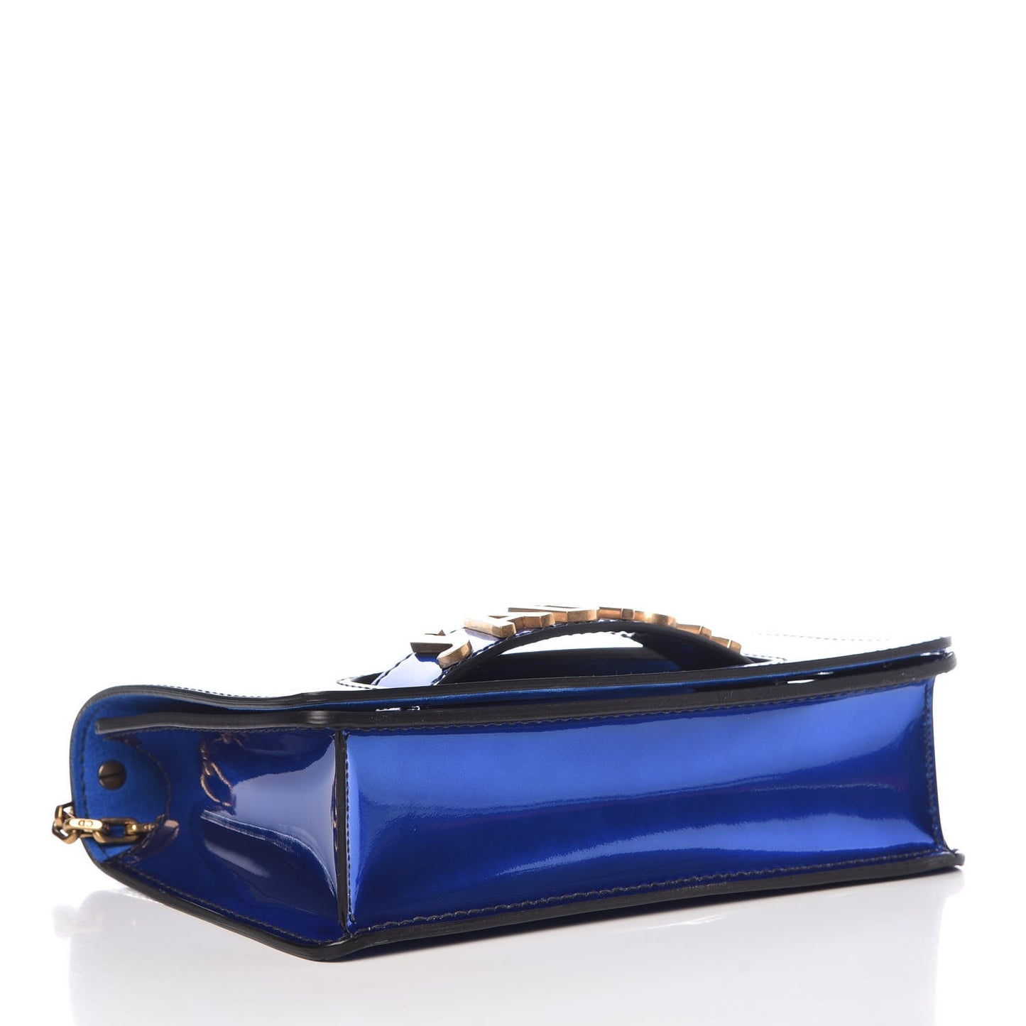 Metallic Calfskin J'Adior Chain Flap Bag Blue