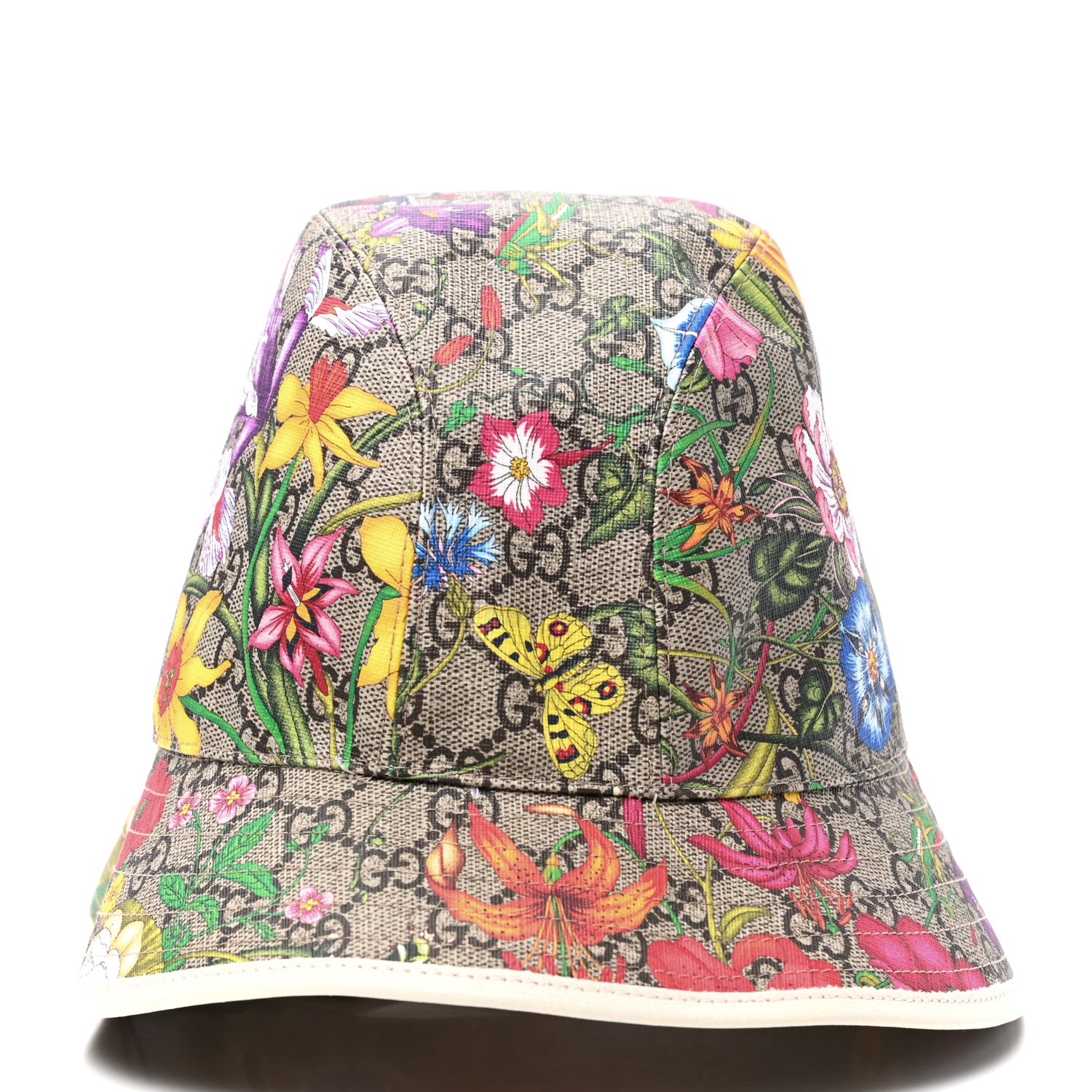 Gucci GG Supreme Monogram Flora Fedora Hat M White 4 of 7