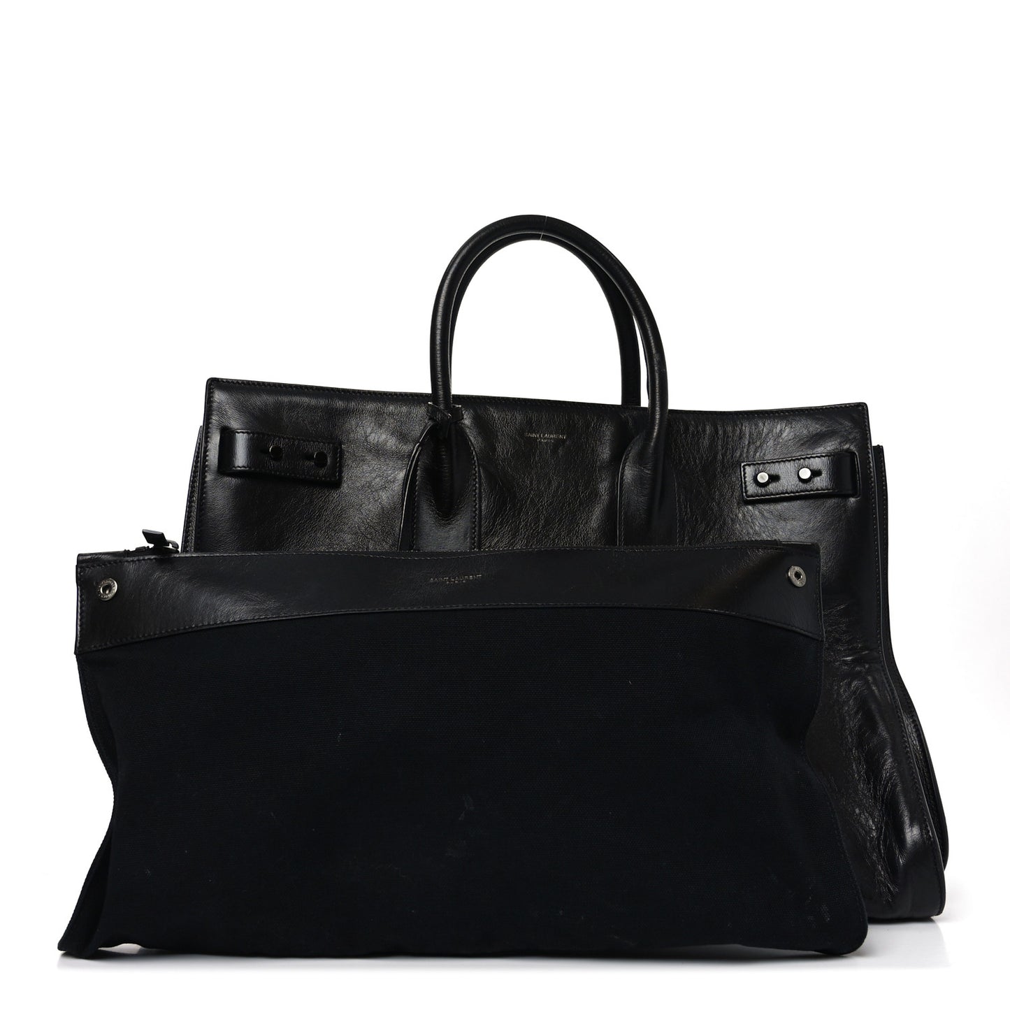 Textured Patent Large Souple Sac De Jour Black