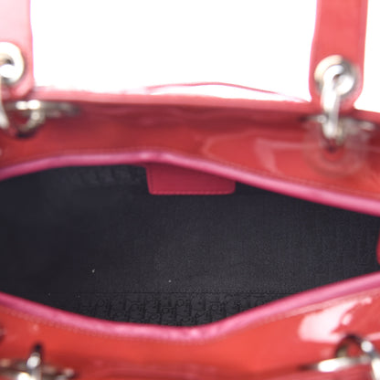 Christian Dior Patent Cannage Large Lady Dior Red 5 of 9