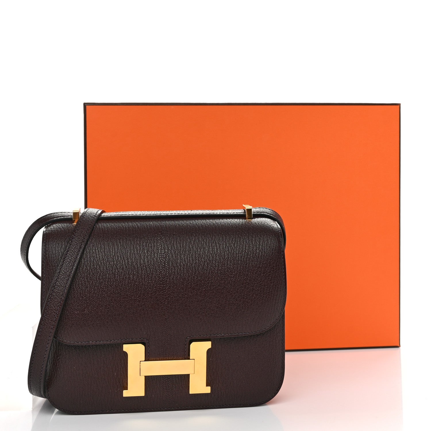 Hermes Chevre Mysore Constance 18 Rouge Sellier 11 of 11