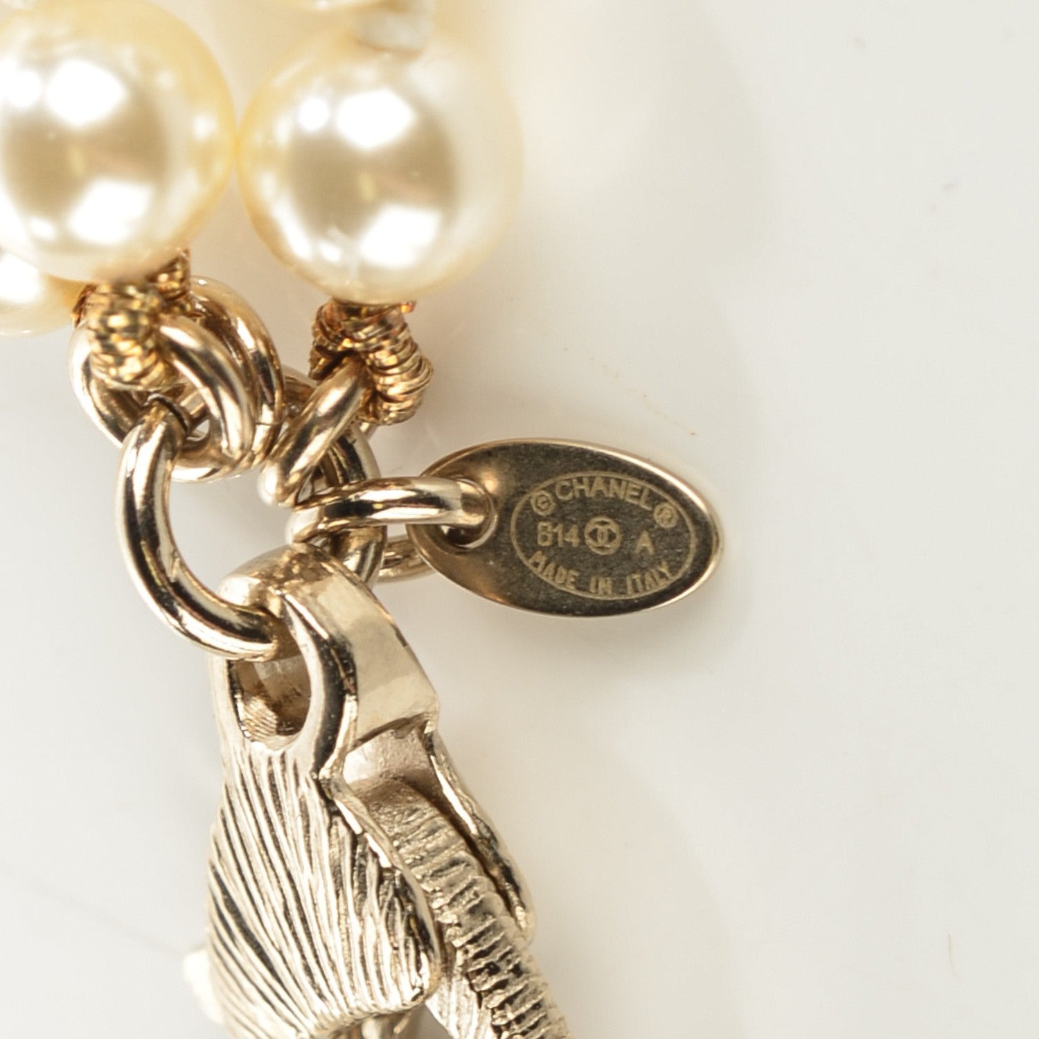 Chanel Pearl CC Multi Strand Long Necklace Light Gold 3 of 4