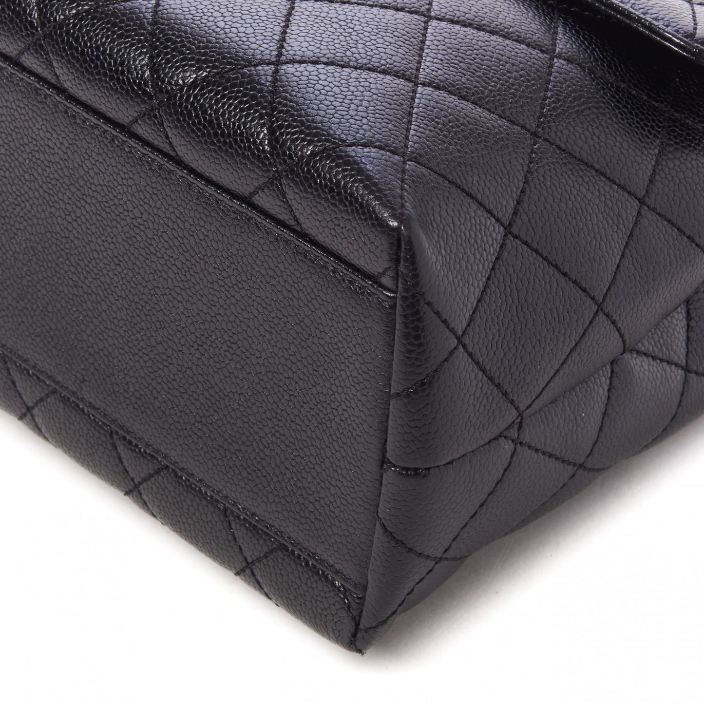 Caviar Quilted Jumbo Kelly Flap Black