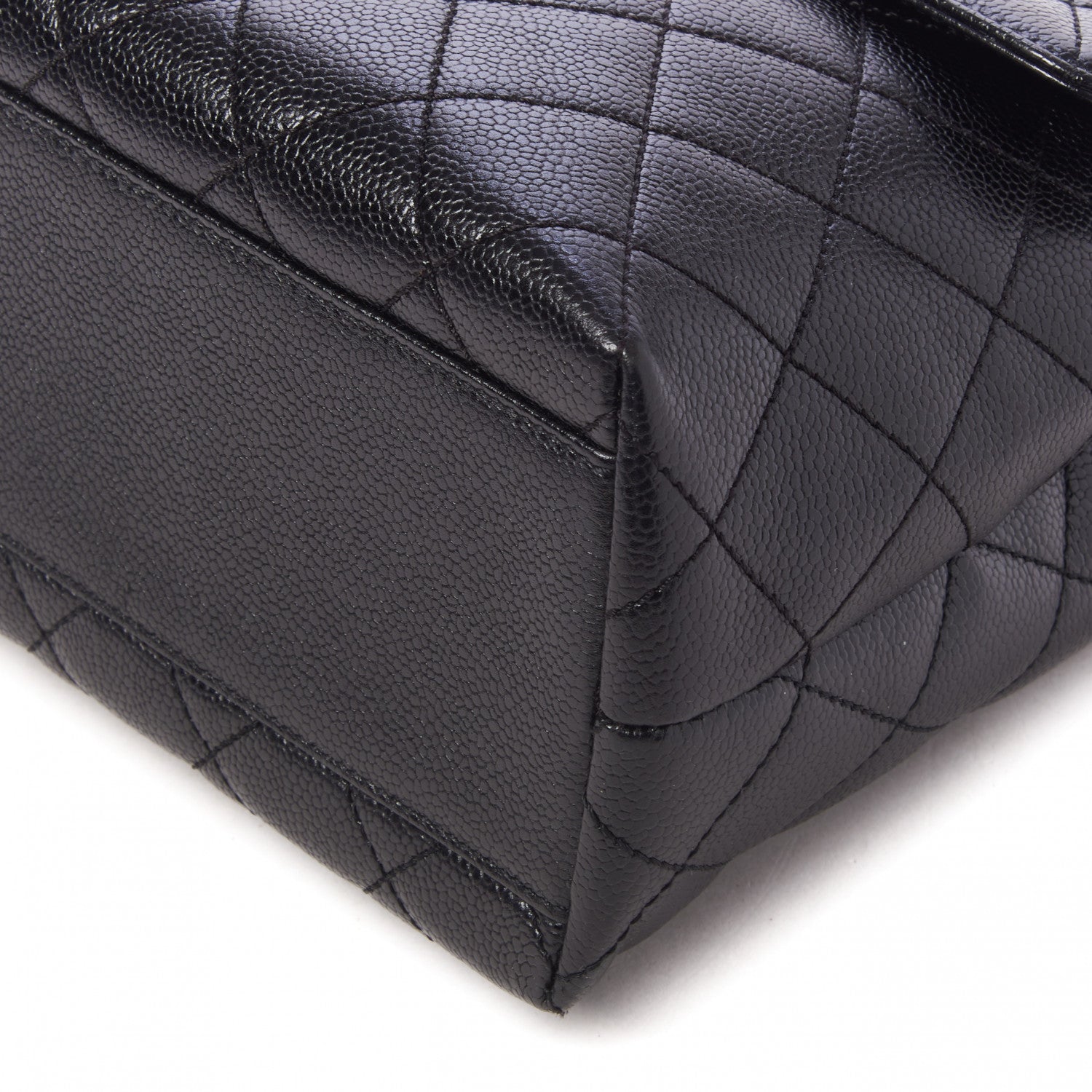 Chanel Caviar Quilted Jumbo Kelly Flap Black 4 of 9