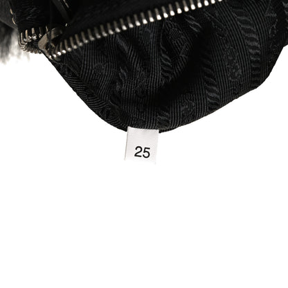 Prada Eco Lapin Faux Fur Buckle Hobo Black 7 of 10