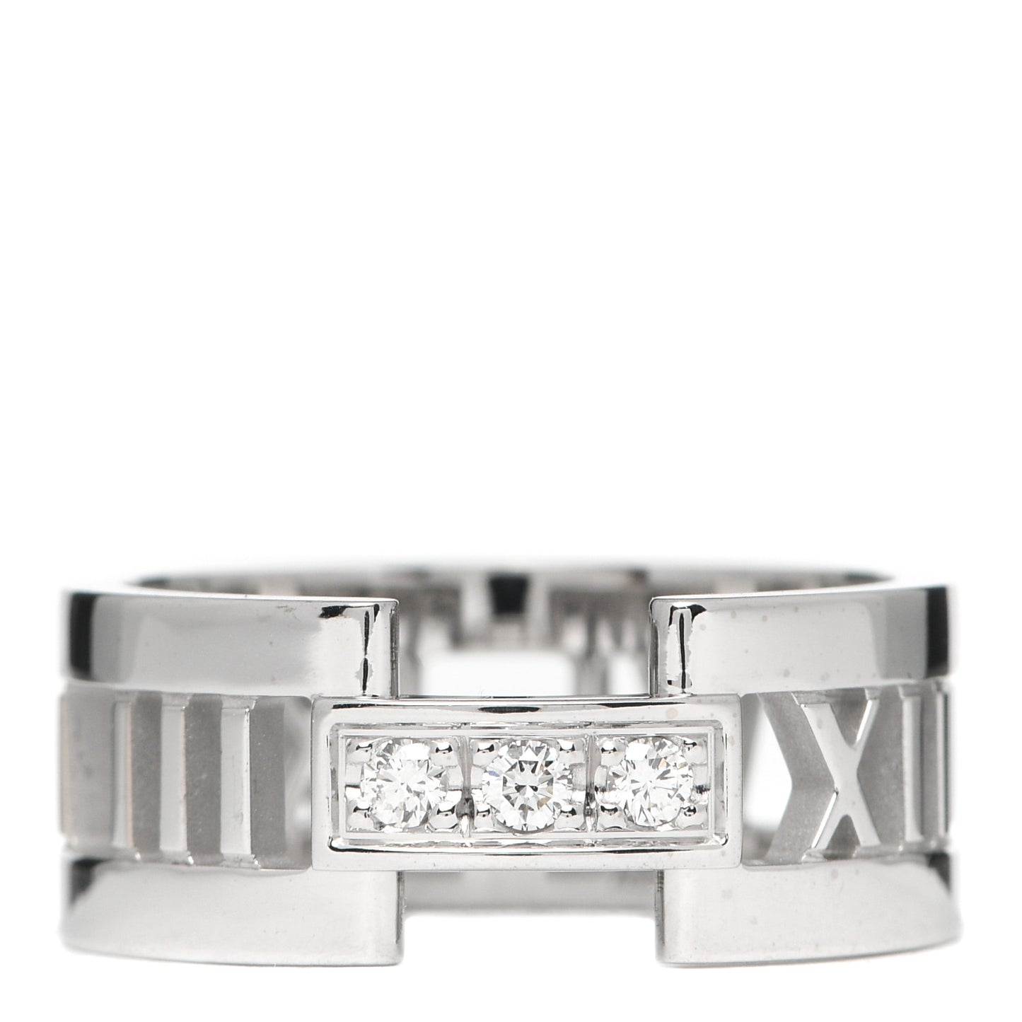 18K White Gold Diamond Open Atlas Ring 57 8