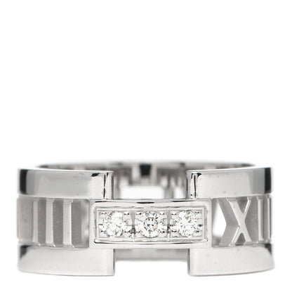 Tiffany 18K White Gold Diamond Open Atlas Ring 57 8 1 of 4
