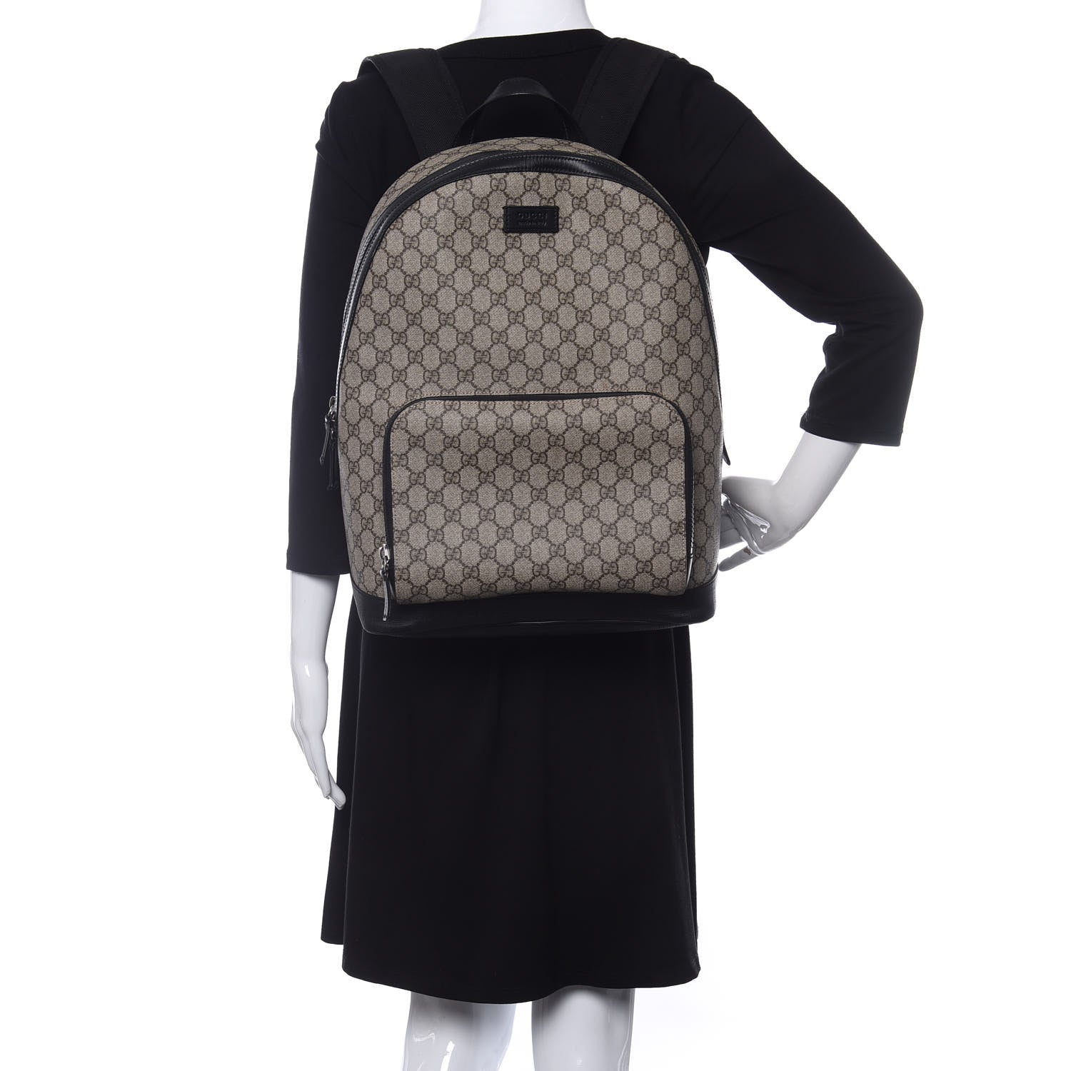 Gucci GG Supreme Monogram Medium Backpack Black 2 of 10