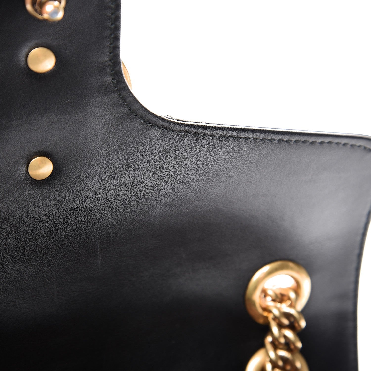 Gucci Calfskin Matelasse Small GG Marmont Shoulder Bag Black 10 of 11