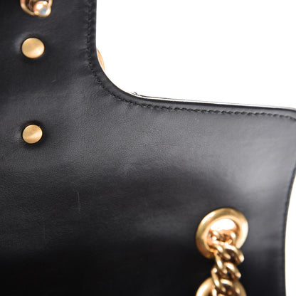 Gucci Calfskin Matelasse Small GG Marmont Shoulder Bag Black 10 of 11
