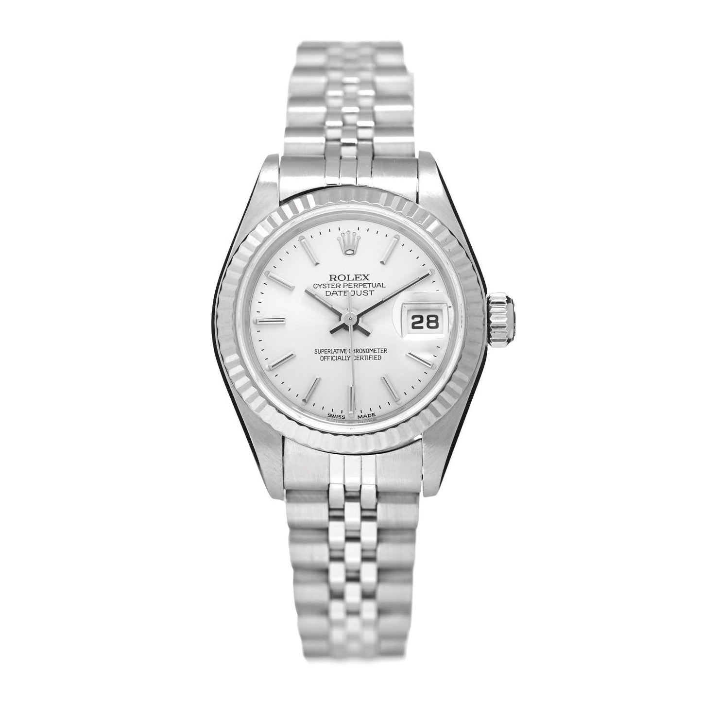 Stainless Steel 18K White Gold 26mm Oyster Perpetual Datejust Watch Silver 79174